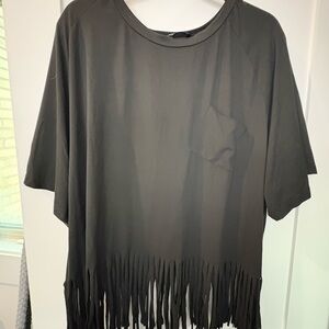 Black Fringe SHEIN CROP TOP SIZE 5X